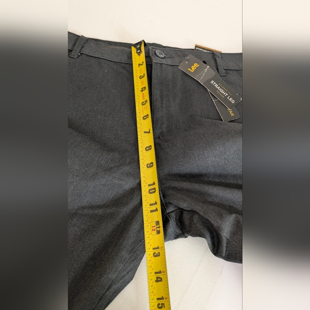 Women's Lee Mid Rise Relaxed Fit Straight Leg Cotton Blend Gray Pant Sz 12 Short - Picture 13 of 15